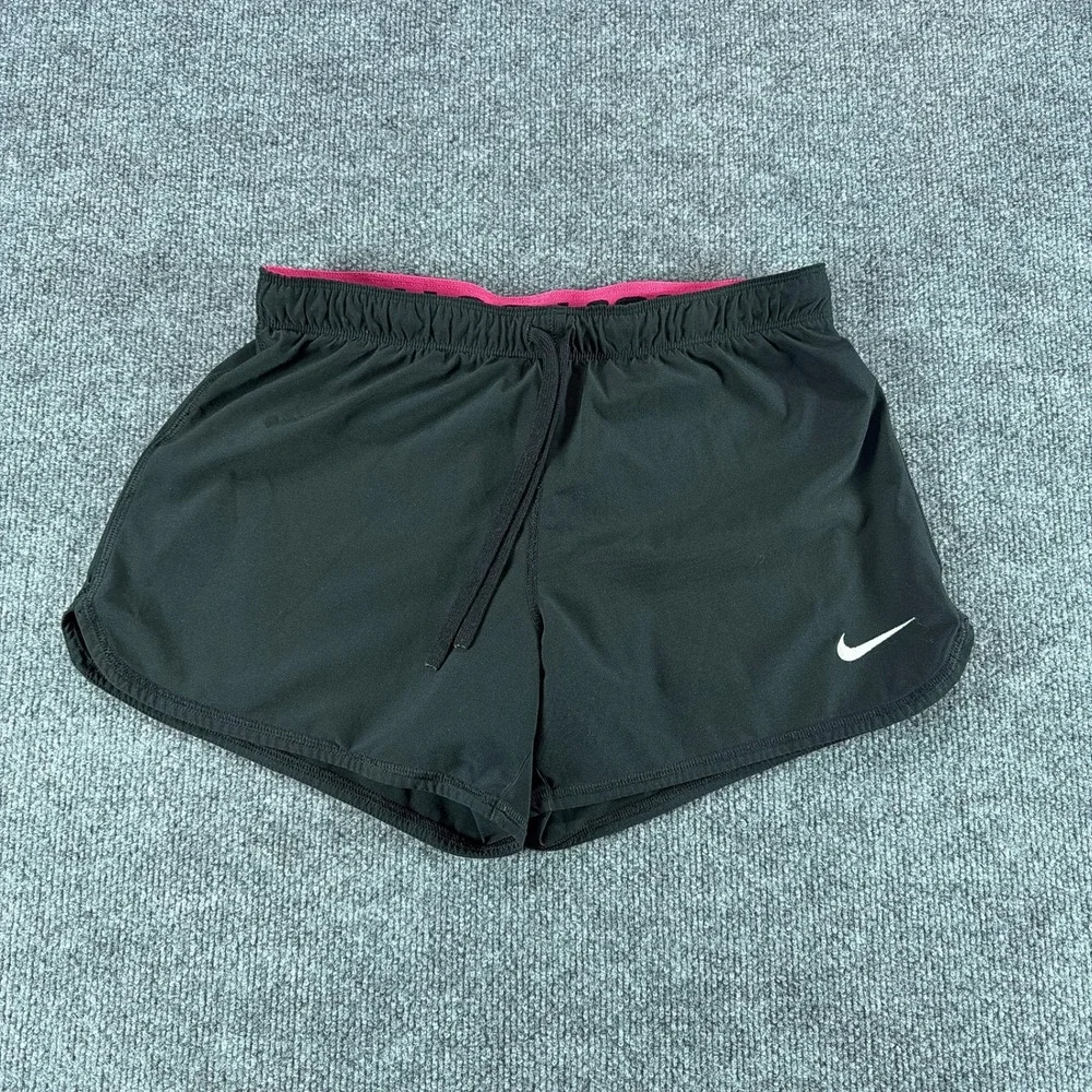 Nike Dri-FIT Running Shorts Womens Sml Black‎ Pink Athletic Gym 3in Comfy Summer